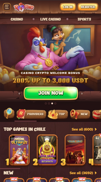 Roostino Casino Lobby