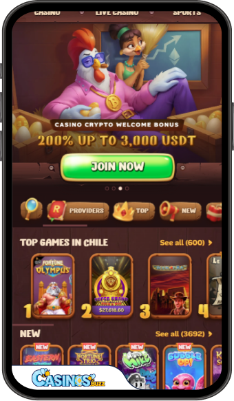 Aplicación móvil de Roostino Casino
